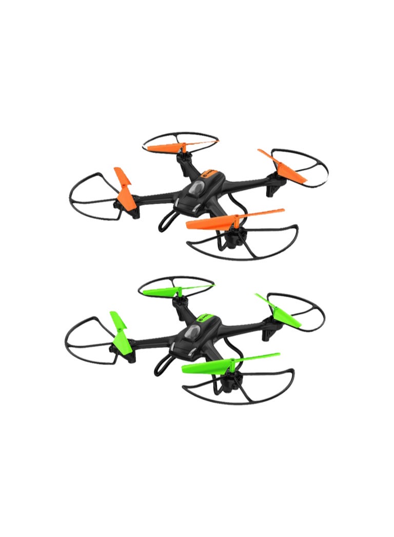 RC Quadcopter Drone 2.4GHz – 6-Axis Gyro, Altitude Hold, 360° Flip, LED Lights – Remote Control Flying Drone Toy (Assorted Color: Green/Orange)